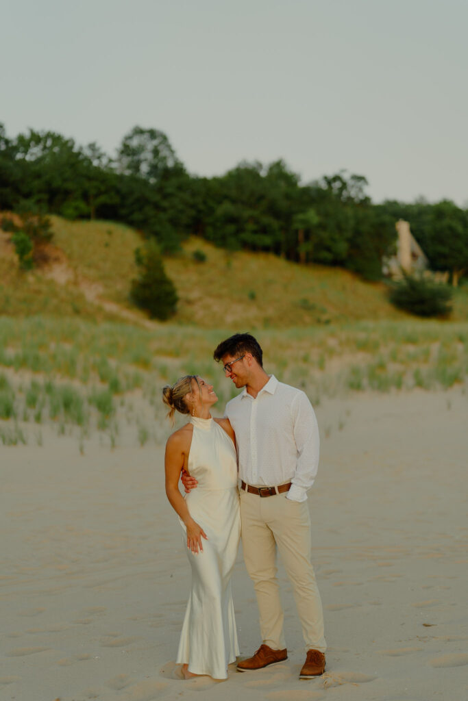 Couple smiling at each other