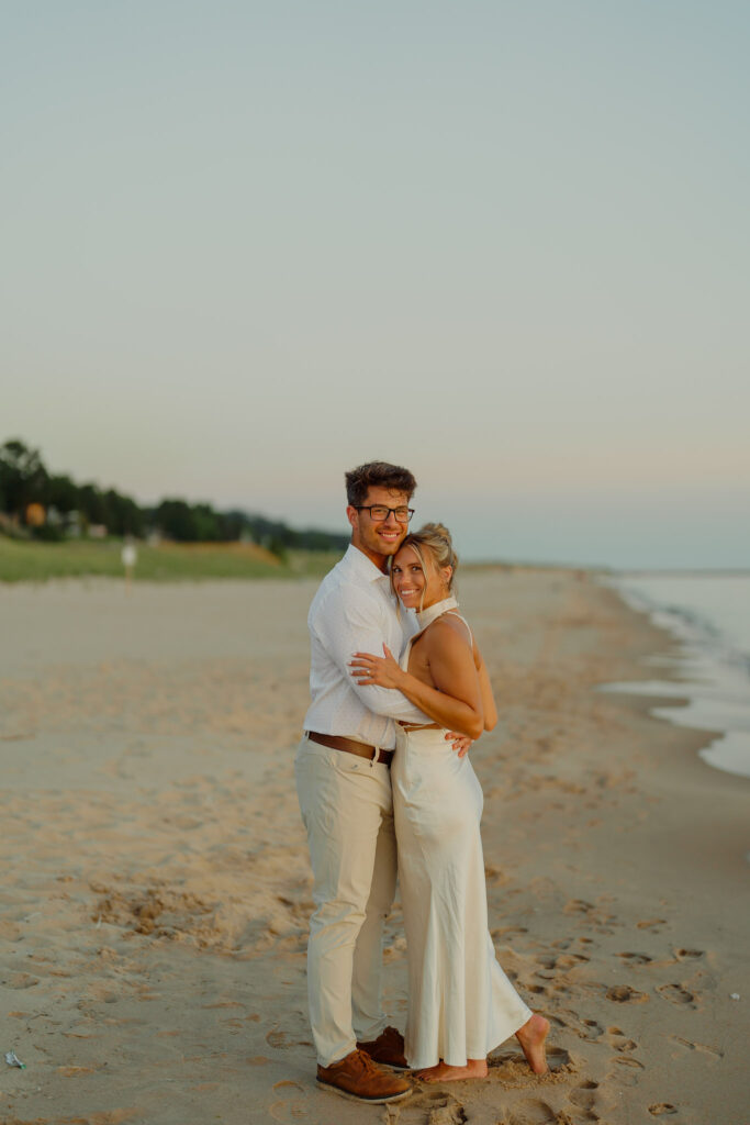Romantic Michigan beach elopement