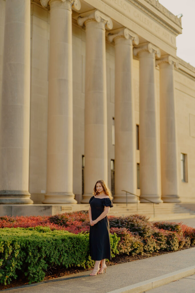 Professional business headshot of woman at Nelson-Atkins Museum in Kansas City