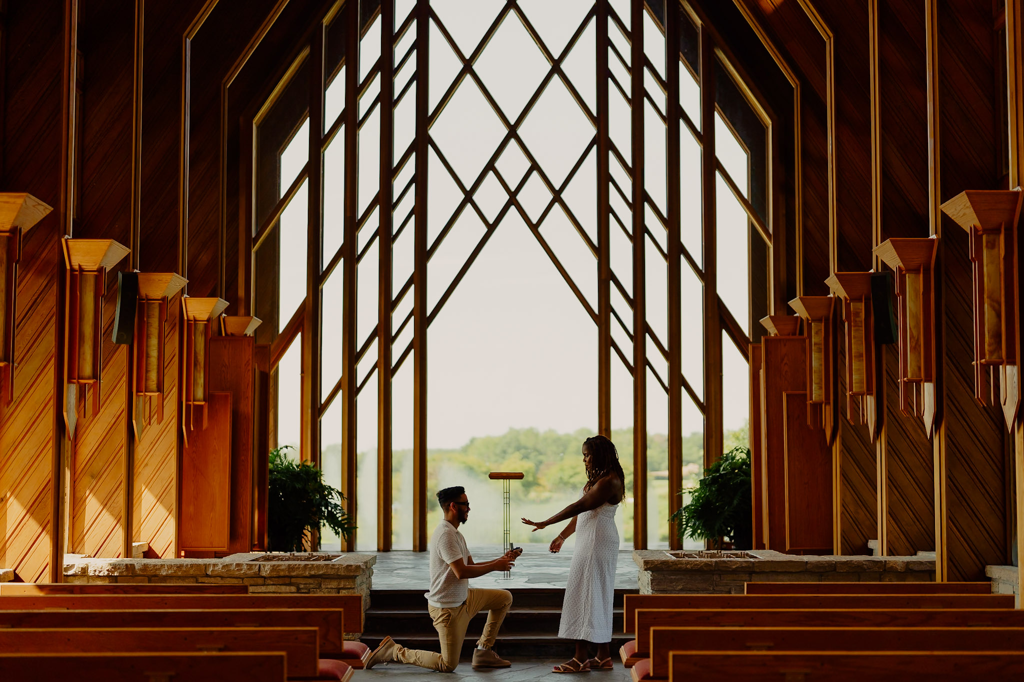 Romantic Powell Gardens chapel proposal in Missouri | Proposal Idea, man proposing to woman